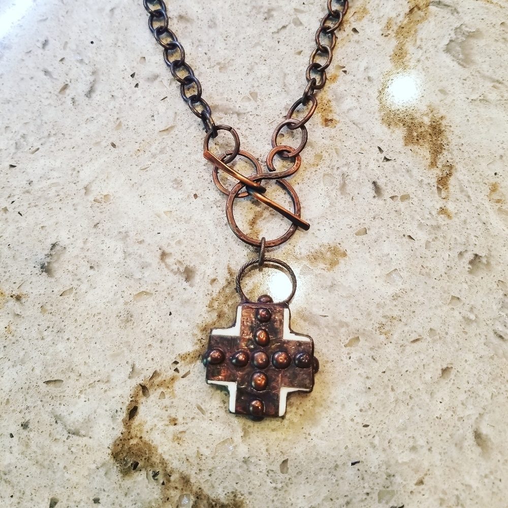 Artisian Handmade Soldered Cross Pendant Necklace